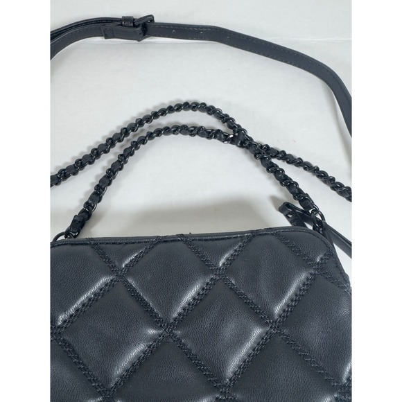 Steve Madden Black Quilted Crossbody Bag Chain Strap Evening Mini - Picture 5 of 8